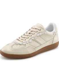 Lascana Dames Sneaker in cr&egrave;me ,maat 39, Witt, 85% Leer, 85% Runderleer