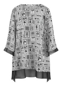 Emilia Lay - Long-Bluse mit 3/4-Arm, weiss, Gr. 42, Viskose