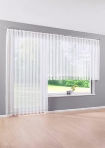 bonprix F&uuml;gg&ouml;ny horgolt szeg&eacute;llyel &eacute;s &uacute;jrahasznos&iacute;tott poli&eacute;szterrel (1 db), feh&eacute;r, mag./sz&eacute;l.: 100/300 cm