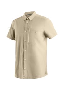 Funktionshemd Maier Sports "Magos S/S M", Herren, Gr. 62, Normalgr&ouml;&szlig;en, hellbraun, 94% Polyester, 6% Elasthan, Hemden Funktionshemd, Herren Hemd kurzarm, leichtes Freizeithemd, Kurzarmhemd, K&ouml;rperbetont