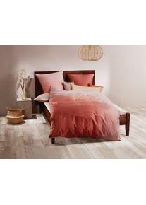 Bettw&auml;sche Kaeppel "MASTER 100% Baumwolle", orange (terra), B/L: 135cm x 200cm, 1 Stk., 1 Stk., Mako-Satin, B/L: 80cm x 80cm, 2 Stk., Mako-Satin, Obermaterial: 100% Baumwolle, Bettw&auml;sche, Bettw&auml;sche, mit Karomuster, Markenrei&szlig;verschluss