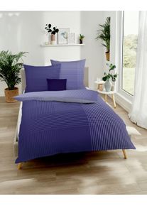 Bettw&auml;sche Kaeppel "MASTER 100% Baumwolle", lila (violett), B/L: 200cm x 200cm, 1 Stk., 2 Stk., Feinbiber, B/L: 80cm x 80cm & 80cm x 80cm, 3 Stk., Feinbiber, Obermaterial: 100% Baumwolle, Bettw&auml;sche, Bettw&auml;sche, mit Karomuster, Markenrei&szlig;verschluss
