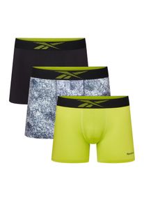 Trunk Reebok "Mowatt", Herren, Gr. S, retro lime, print, schwarz, Single Jersey, Obermaterial: 92% Polyester, 8% Elasthan, k&ouml;rpernah, Unterhosen Trunk, ohne Eingriff