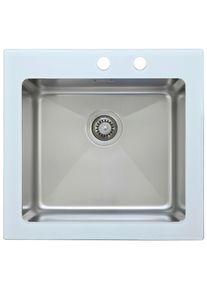 respekta Glas Einzelbecken Newyork ca. 55x21x53 cm Wei&szlig;