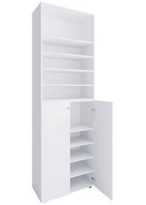 Schuhschrank LONA Wei&szlig; ca. 70x220x40 cm