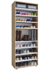 Schuhregal Lona XXL ca.70x183x37cm Eiche Dekor