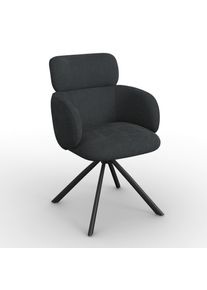 Armlehnstuhl Liora Schwarz Webstoff Drehbar Gepolstert