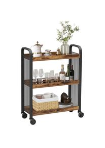 Boxxx Allzweckwagen, Braun, Schwarz, Metall, Holzwerkstoff, Schichtholz, 3 F&auml;cher, 66x85x26 cm, Esszimmer, Servierwagen