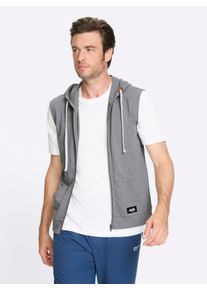 Heren Sweatvest met in wijdte verstelbare capuchon in grijs gem&ecirc;leerd ,maat 44/46, Witt, 60% Katoen, 40% Polyester