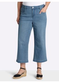 sheego Damen 7/8-Jeans mit weitem Bein in blue-bleached ,Gr&ouml;&szlig;e 40, Witt, 95% Baumwolle, 3% Polyester, 2% Elasthan