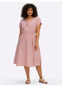 sheego Dames Zomerjurk van mousseline in hortensia ,maat 48, Witt, 100% Katoen. Garnering: 100% Katoen