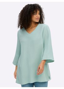 sheego Damen Tunika aus Musselin, in A-Linie in kalkmint ,Gr&ouml;&szlig;e 40, Witt, 100% Baumwolle