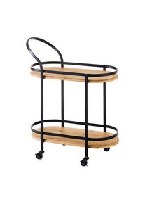 Rollwagen Jolanda Natur/ Schwarz Echtholz/Metall