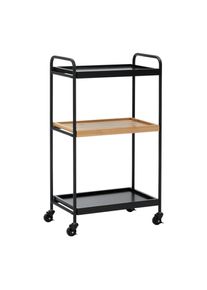 Rollwagen Giorgia Eichefarben/ Schwarz Echtholz/MDF