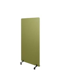 Akustik-Trennwand HWC-G77, B&uuml;ro-Sichtschutz Raumteiler Pinnwand, doppelwandig rollbar Stoff/Textil ~ 167x80cm gr&uuml;n