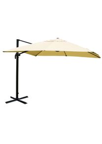 Gastronomie-Ampelschirm HWC-A96, 3x4m (&Oslash;5m) Polyester Alu/Stahl 26kg ~ creme ohne St&auml;nder