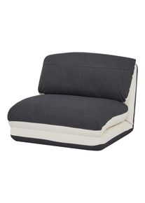 Schlafsessel HWC-E68, Schlafsofa Funktionssessel Klappsessel Relaxsessel, Stoff/Textil ~ creme/schwarz