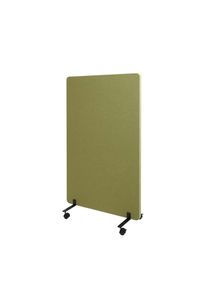 Akustik-Trennwand HWC-G77, B&uuml;ro-Sichtschutz Raumteiler Pinnwand, doppelwandig rollbar Stoff/Textil ~ 127x80cm gr&uuml;n