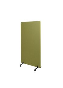 Akustik-Trennwand HWC-G77, B&uuml;ro-Sichtschutz Raumteiler Pinnwand, doppelwandig rollbar Stoff/Textil ~ 147x80cm gr&uuml;n
