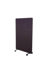 Akustik-Trennwand HWC-G77, B&uuml;ro-Sichtschutz Raumteiler Pinnwand, doppelwandig rollbar Stoff/Textil ~ 127x80cm braun-grau