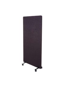 Akustik-Trennwand HWC-G77, B&uuml;ro-Sichtschutz Raumteiler Pinnwand, doppelwandig rollbar Stoff/Textil ~ 167x80cm braun-grau