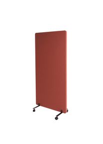 Akustik-Trennwand HWC-G77, B&uuml;ro-Sichtschutz Raumteiler Pinnwand, doppelwandig rollbar Stoff/Textil ~ 167x80cm braun