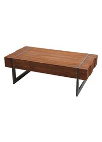 Couchtisch HWC-A15a, Wohnzimmertisch, Tanne Holz rustikal massiv 40x120x60cm ~ braun