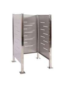 M&uuml;lltonnen-Zaun HWC-J55, M&uuml;lltonnenverkleidung M&uuml;lltonnenaufbewahrung, 150x85x85cm Metall ~ Edelstahl