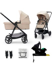 Kombi-Kinderwagen Kinderkraft "NEWLY 4IN1 MINK PRO", Baby, beige, Stahl, Kinderwagen Kombi-Kinderwagen