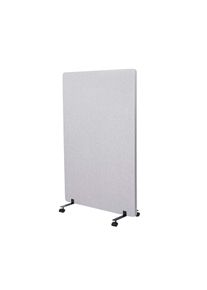 Akustik-Trennwand HWC-G77, B&uuml;ro-Sichtschutz Raumteiler Pinnwand, doppelwandig rollbar Stoff/Textil ~ 127x80cm grau