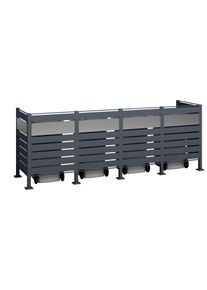 M&uuml;lltonnenbox WESTMANN "Planum", grau (anthrazit), B:90cm H:120cm T:330cm, Stahl, Aufbewahrungsboxen, M&uuml;lltonnenbox, Platz f&uuml;r 4 M&uuml;lltonnen je 240 L