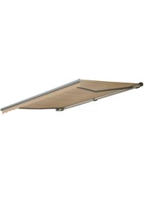 Elektrische Kassetten-Markise T122, Vollkassette Volant 4x3m ~ Polyester Creme, grau