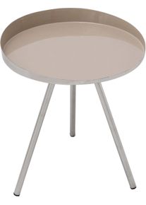 Beistelltisch Kayoom "Morrison, runder Beistelltisch, edler Look", grau (taupe, silber, taupe), B:41cm H:47cm T:41cm, 100% Eisen, Tische, Beistelltisch, Dekorativ, glanzvolle Lackierung, stilvolles Design