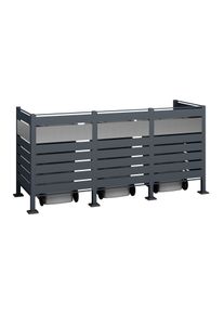 M&uuml;lltonnenbox WESTMANN "Planum", grau (anthrazit), B:90cm H:120cm T:250cm, Stahl, Aufbewahrungsboxen, M&uuml;lltonnenbox, Platz f&uuml;r 3 M&uuml;lltonnen &aacute; 240 l
