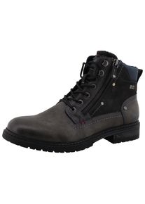 Schn&uuml;rboots Mustang Shoes "Marcas", Damen, Gr. 41, grau, Lederimitat, used, Basic, Schuhe Schn&uuml;rboots, Business Stiefel, Boots mit Textilfutter