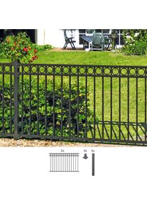 Metallzaun Alberts "Circle", grau, H:120cm, Aluminium, Zaunelemente, Metallzaun, H&ouml;he: 100 und 120 cm, Gesamtl&auml;nge: 10 m, zum Aufschrauben