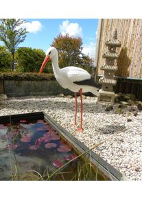 Teichfigur Ubbink "Storch", beige (natur), H:87cm, Kunststoff, Teichdeko, Teichfigur, H: 87 cm