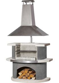 Grillkamin Buschbeck "Z&uuml;rich", grau (wei&szlig;, anthrazit), B:110cm H:210cm T:65cm, Grills, Grillkamin, BxTxH: 110x65x210 cm