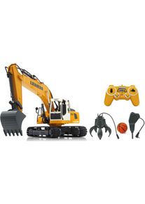 RC-Bagger Jamara "Liebherr R936", gelb, Fernlenkfahrzeuge, KinderB:16cm H:23cm T:50cm, Kunststoff, Metall, RC-Bagger, mit Licht und Sound, B:16cm H:23cm T:50cm