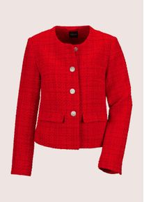 Madeleine Mode Jerseyblazer MADELEINE "Blazer Eleganter Tweed-Kurzblazer mit Metallkn&ouml;pfen", Damen, Gr. 42, rot, Obermaterial: 80% Polyester PES. 20% Wolle WO., Modern, normal, Blazer Jerseyblazer, Edle Metallkn&ouml;pfe
