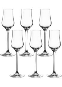 Grappaglas Leonardo "CIAO+", transparent (klar), H:18cm &Oslash;:6cm, Kristallglas, Trinkgef&auml;&szlig;e, Grappaglas, 85 ml, 6-teilig