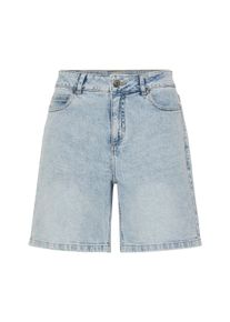 Jeansshorts oxmo "Shorts OXMira", Damen, Gr. 42, N-Gr, beige (bleached blau denim), Obermaterial: 99% Baumwolle CO. 1% Elasthan EL., Jeans Jeansshorts