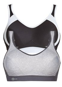 Sport-BH Anita "Sport BH extreme control", Damen, Gr. 80, Cup F, bunt (erdgrau schwarz), Stoff, Obermaterial: 76% Polyester PES. 19% Polyamid PA. 5% Elasthan EL., BHs Sport-BH