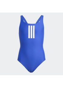 Badeanzug adidas Performance "3-STREIFEN KIDS", M&auml;dchen, Gr. 140, N-Gr, blau (semi lucid blau, wei&szlig;), Obermaterial: 78% Polyamid, 22% Elasthan, Badeanz&uuml;ge Badeanzug