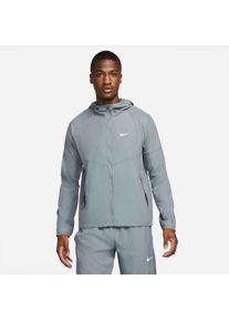 Laufjacke Nike "Repel Miler Men's Running Jacket", Herren, Gr. M, smoke grau, s, Obermaterial: 100% Polyester, Jacken Laufjacke, mit Kapuze, wasserabweisend, verstaubares Design, f&uuml;r nasses Wetter