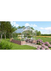 Gew&auml;chshaus Vitavia "Cassandra 9900", silber (silberfarben), B:257cm H:248,9cm T:385,3cm, Gew&auml;chsh&auml;user, Gew&auml;chshaus, Alu-Profile, 3 mm Einscheibensicherheitsglas