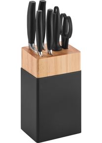 Messerblock Zwilling "***** FIVE STAR", schwarz, B:10cm, Messerbl&ouml;cke, Messerblock, Messerblock mit 4 Messern + 1 Schere + 1 Wetzstahl, Birke, schwarz