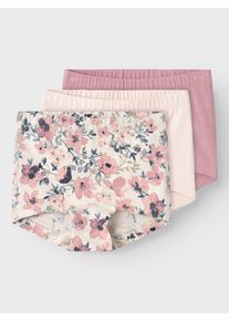 Boxershorts name it "NMFTIGHTS 3P NOSTALGIA FLOWER NOOS", M&auml;dchen, Gr. 92, rosa (nostalgia rose), Jersey, Obermaterial: 95% Baumwolle, 5% Elasthan, bedruckt, eng, Unterhosen Boxershorts