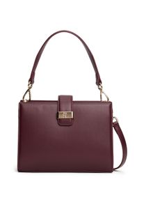 Satchel Tommy Hilfiger "TH HERITAGE MINI SATCHEL", Damen, Gr. B/H/T: 22cm x 16cm x 9cm, dunkelrot, Lederimitat, Taschen Satchel, Damen Umh&auml;ngetasche, Tragetasche, Schultertasche mit Logo