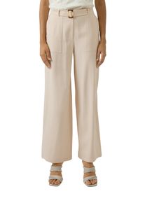 Stoffhose s.Oliver BLACK LABEL, Damen, Gr. 36, N-Gr, vanilla, Web, Obermaterial: 94% Viskose, 6% Polyester, unifarben, normal lang, Hosen Stoffhose, mit Bindeg&uuml;rtel und weitem Bein